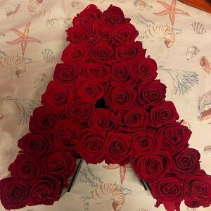 Elegant Red Rose Letter Arrangement